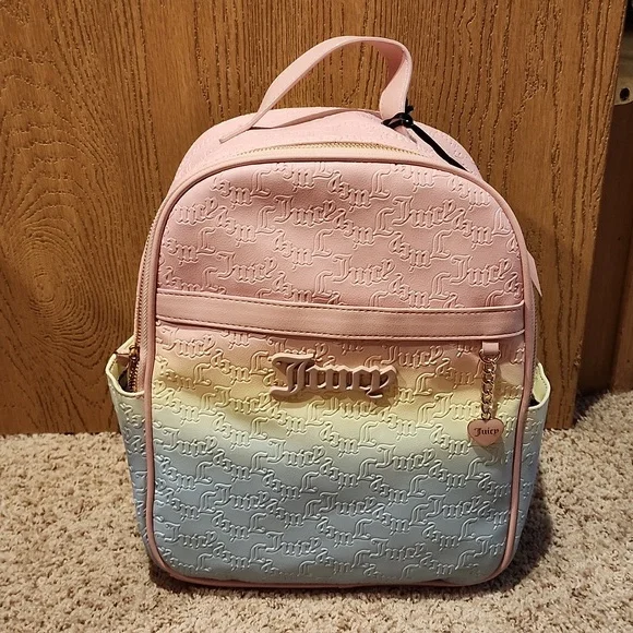 Juicy Couture Heartless Backpack Purse Pink Yellow Blue Ombré NWT ??? Juicy Couture | Bags | Juicy Couture Heartless Backpack  main image 3